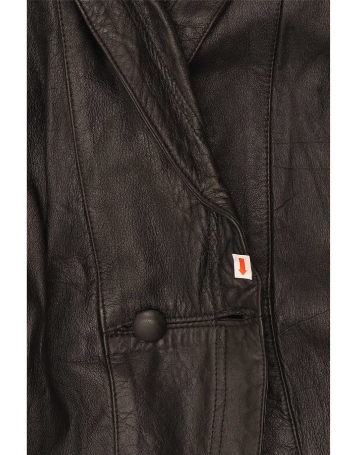 Vintage læderjakke til kvinder UK 42 XL Sort