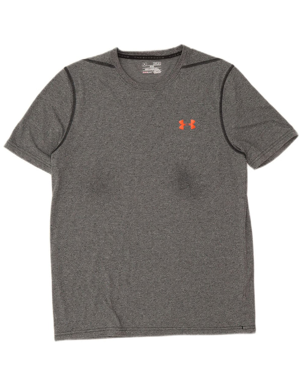 Under Armour Herre Heat Gear T-Shirt Top Medium Navy Blue Flecked
