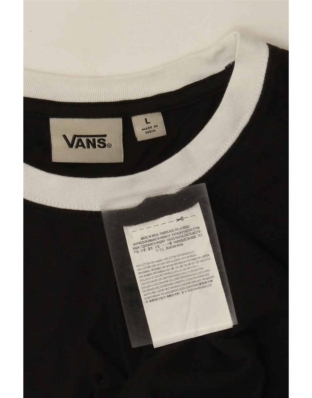 Vans Herre Grafisk T-Shirt Top Stor Sort Geometrisk Bomuld