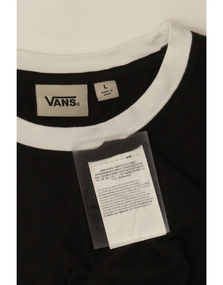 Vans Herre Grafisk T-Shirt Top Stor Sort Geometrisk Bomuld