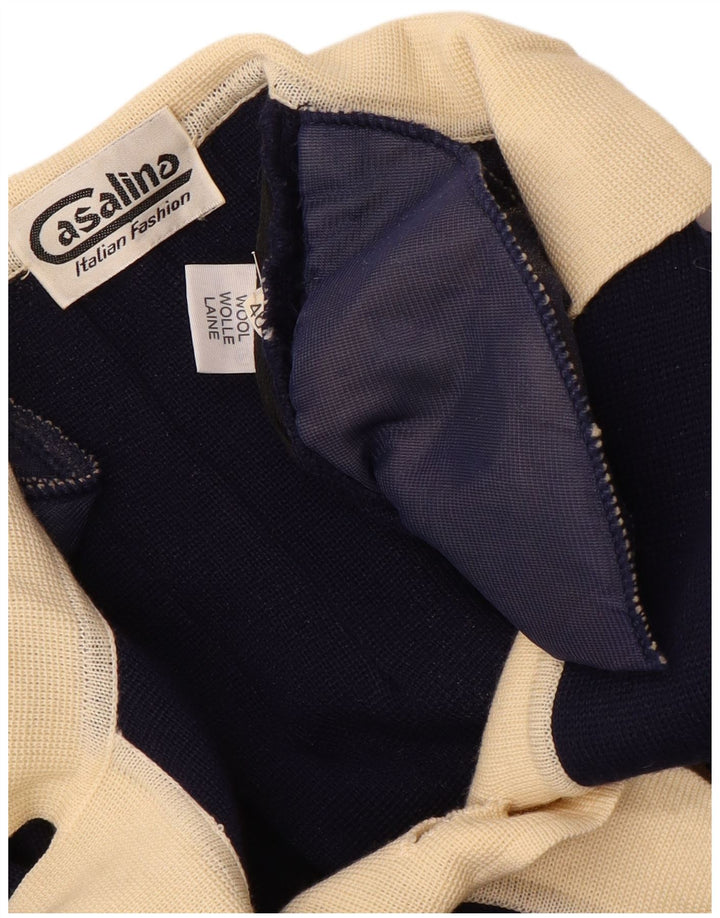Vintage Dame Longline Oversized Cardigan Sweater IT 46 Large Navy Blue
