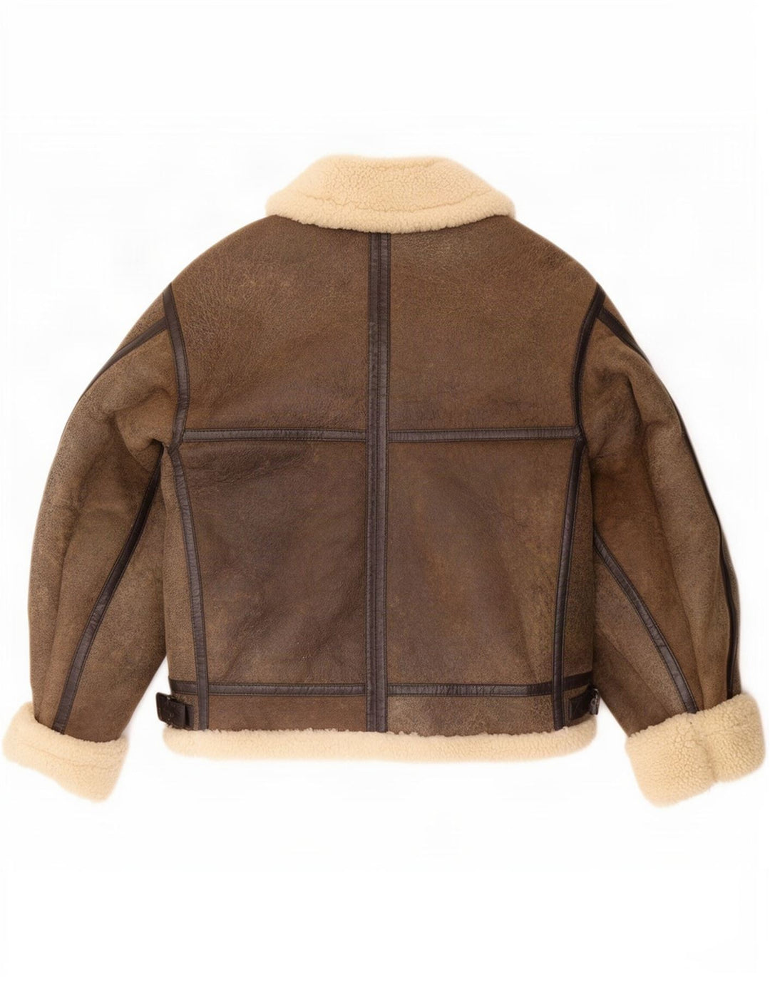Wallace Sacks Shearling Jacket UK 40 Large Grey Læder