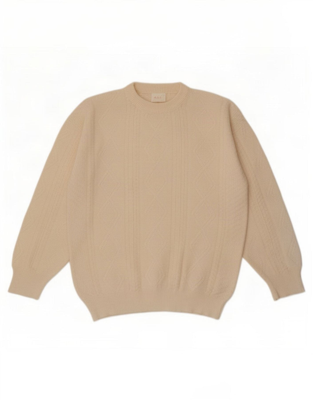 A.S.F Herre sweater med rund hals, medium off white