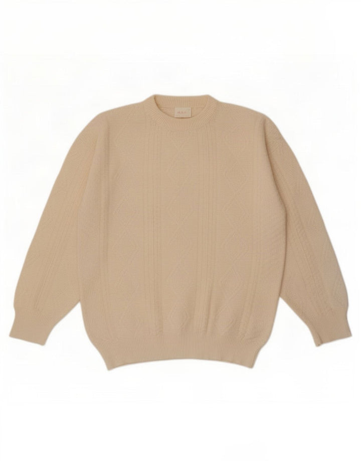 A.S.F Herre sweater med rund hals, medium off white