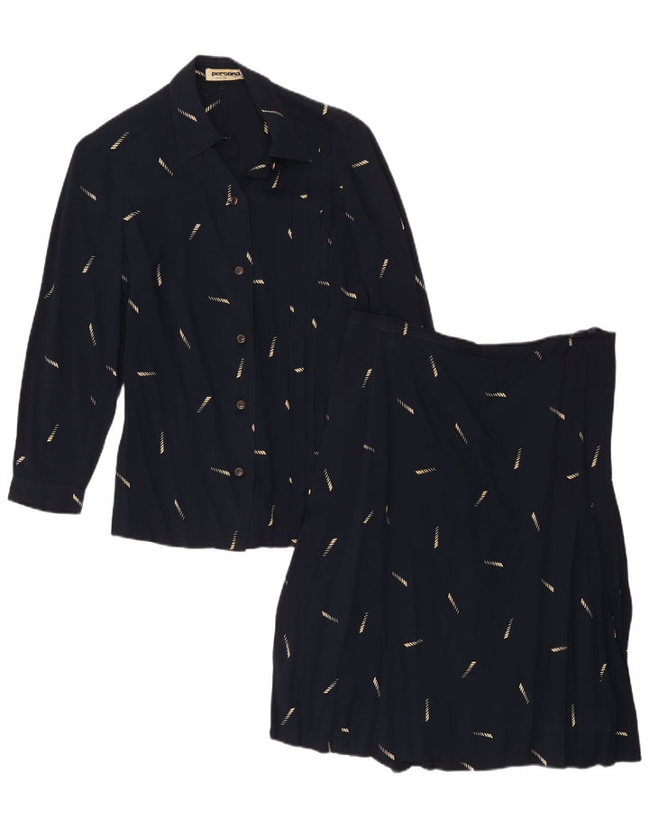 Persona Dame 2-delt nederdelsæt Størrelse 23 Medium W32 Marineblå Geometrisk