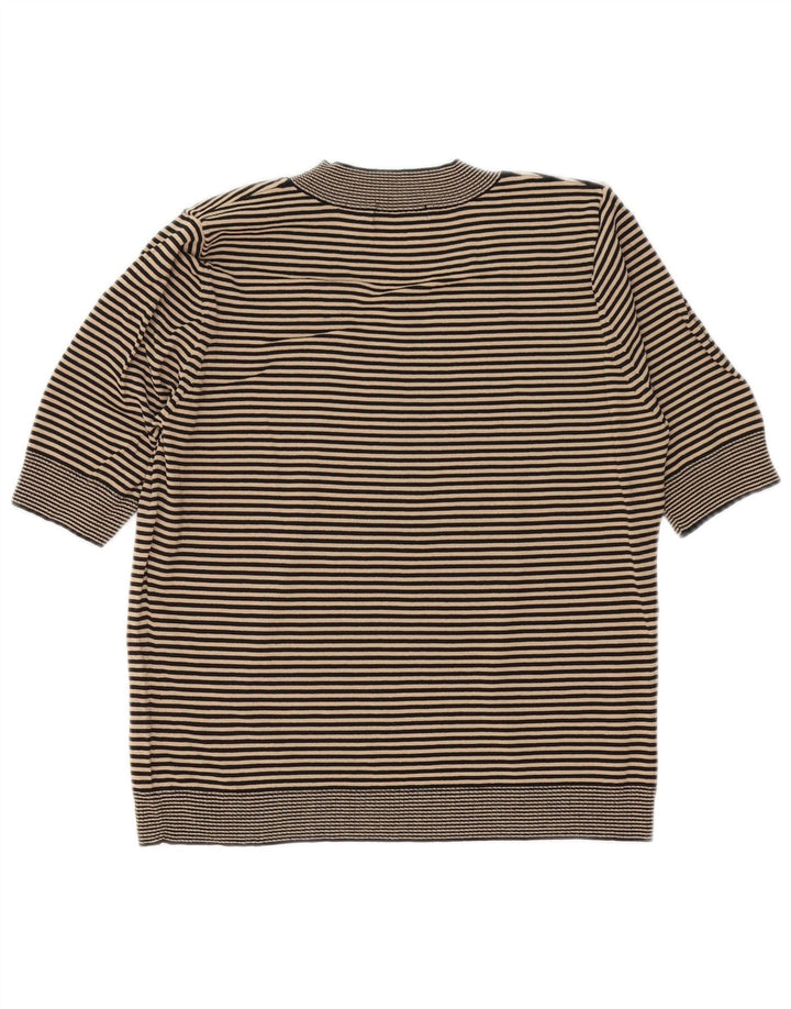 Marks & Spencer T-shirt top til kvinder UK 14 Medium Black Pinstripe Viscose