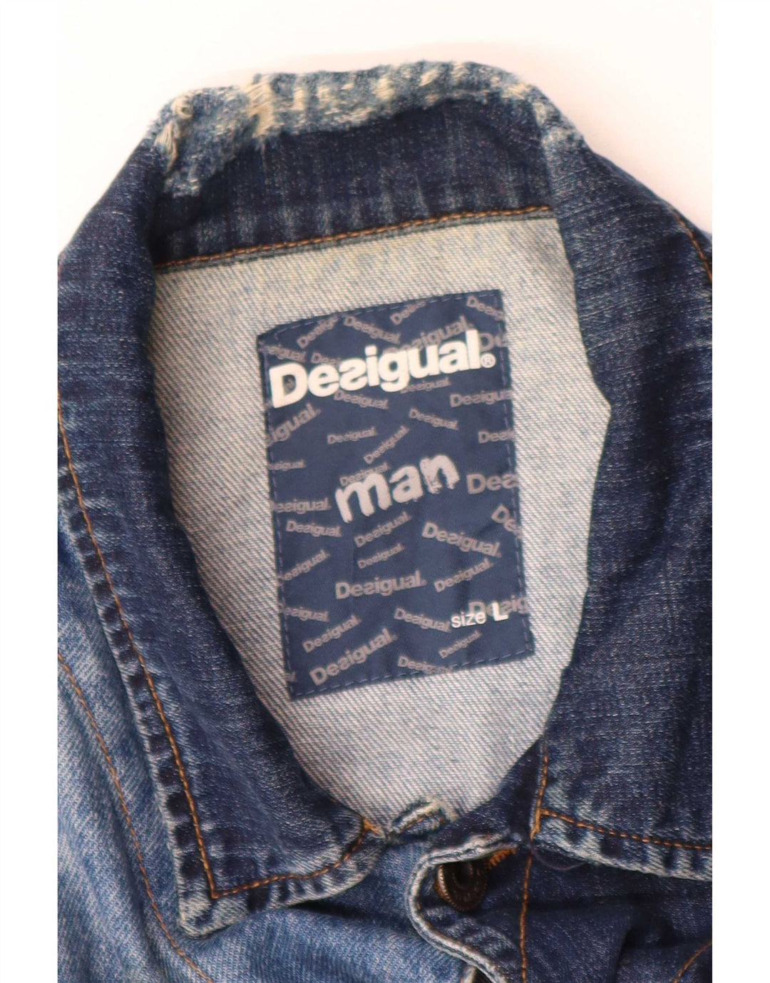 Desigual Herre denimjakke UK 40 Large Blue Cotton