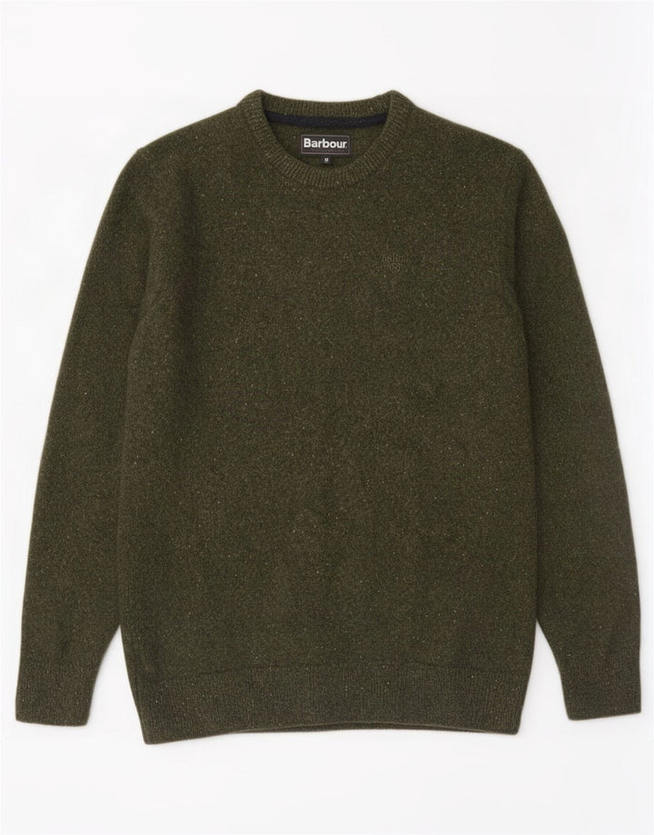 Barbour Herre Crew Neck trøje Sweater Lille Grøn Flecked Uld