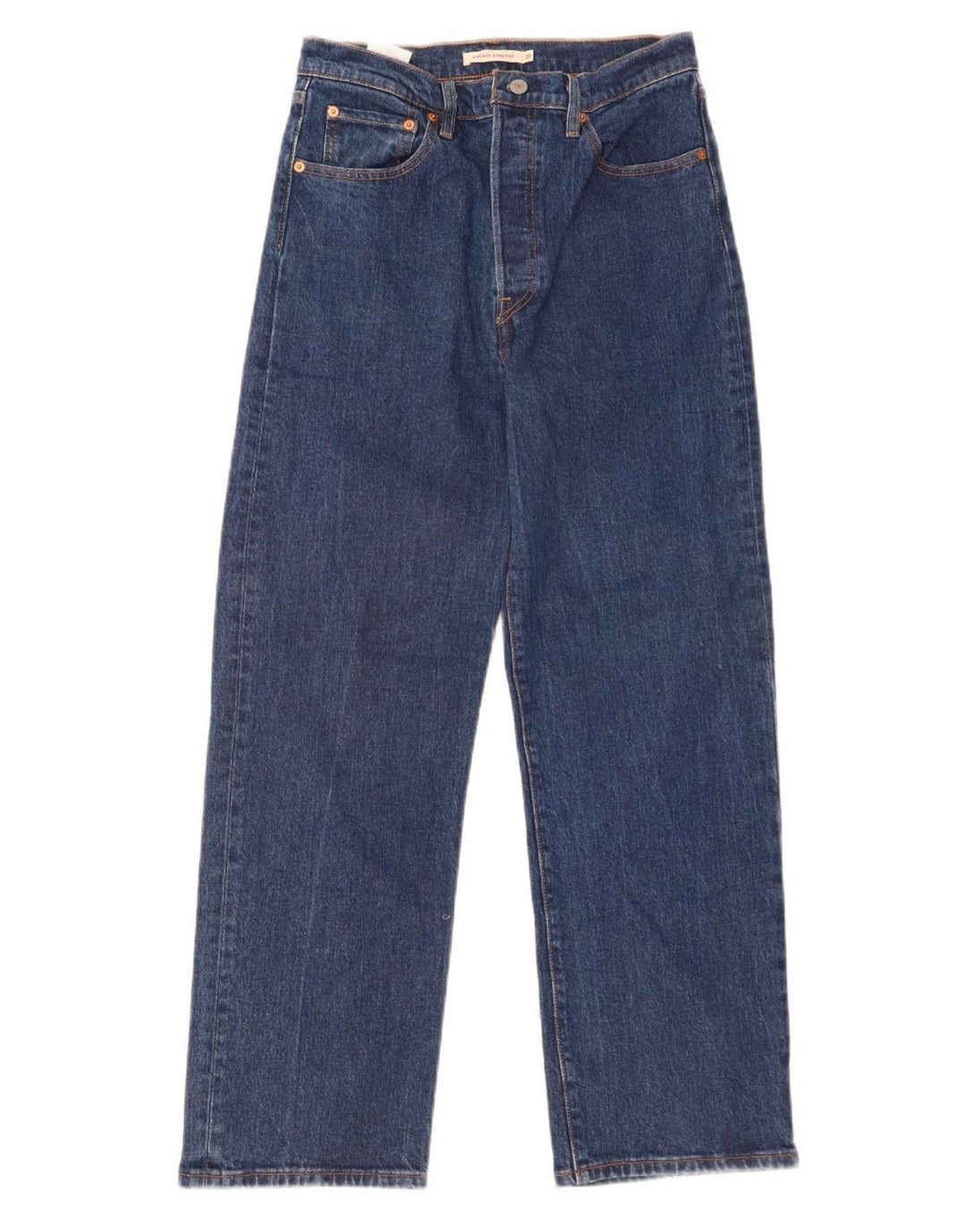 LEVI'S Dame Ribcage Straight Jeans W30 L29 Blå Bomuld