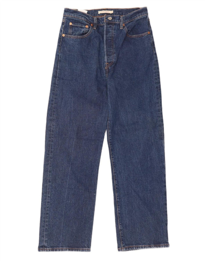 LEVI'S Dame Ribcage Straight Jeans W30 L29 Blå Bomuld