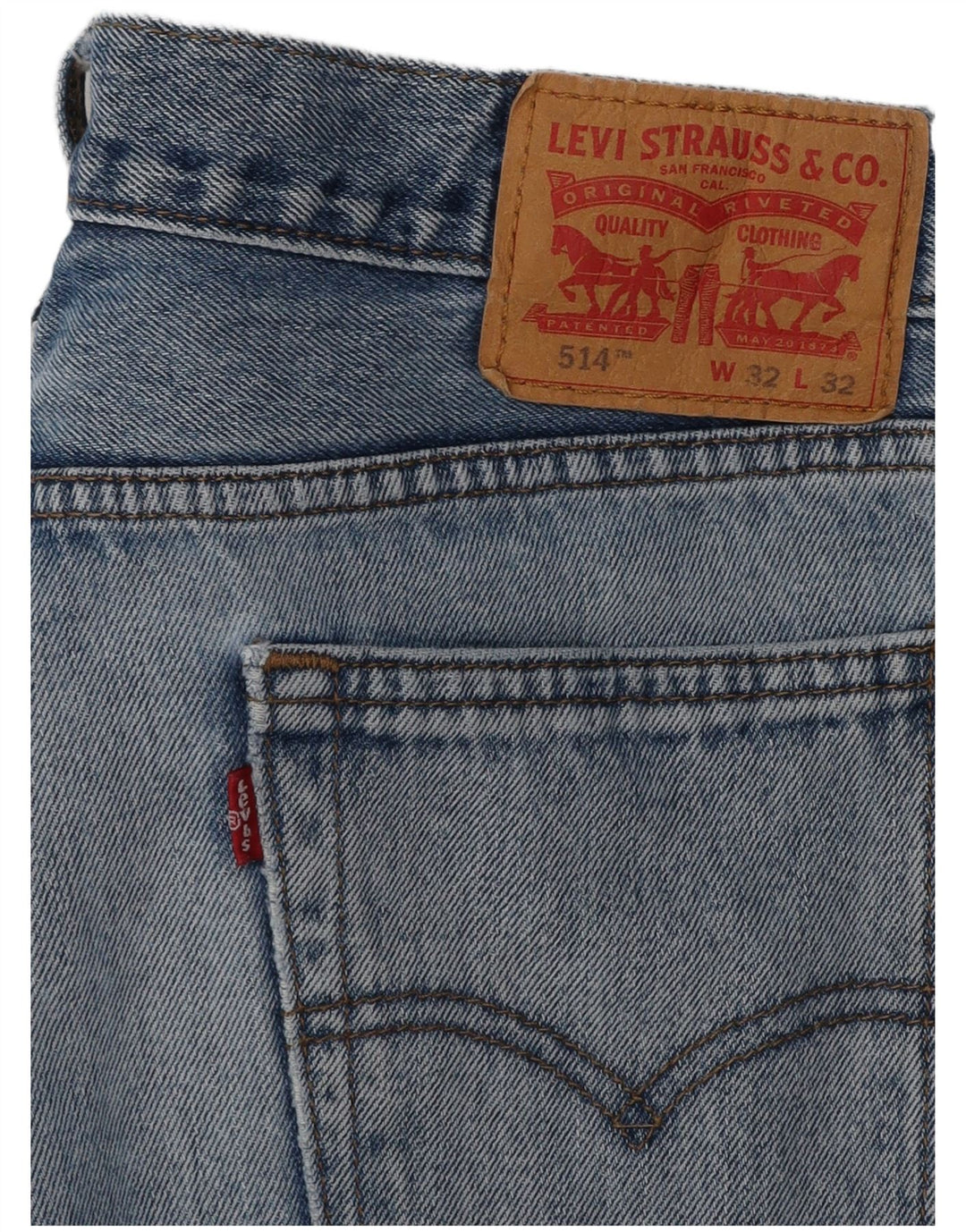 LEVI'S Herre 514 Straight Jeans W32 L32 Blå Bomuld