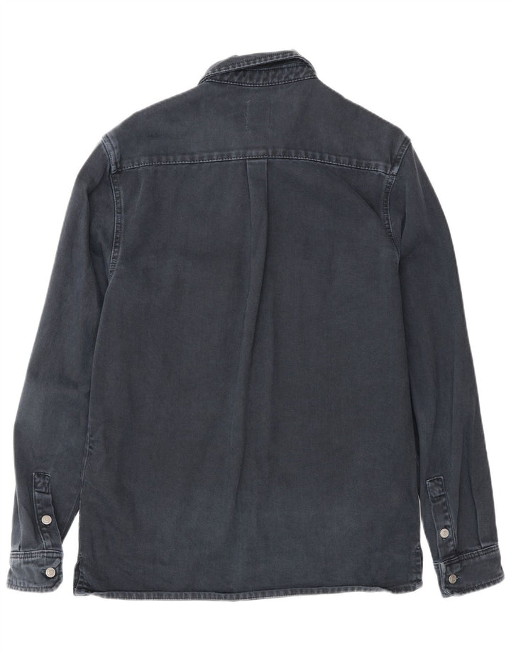 Zara Herre Relaxed Fit Denimskjorte Medium Navyblå Bomuld