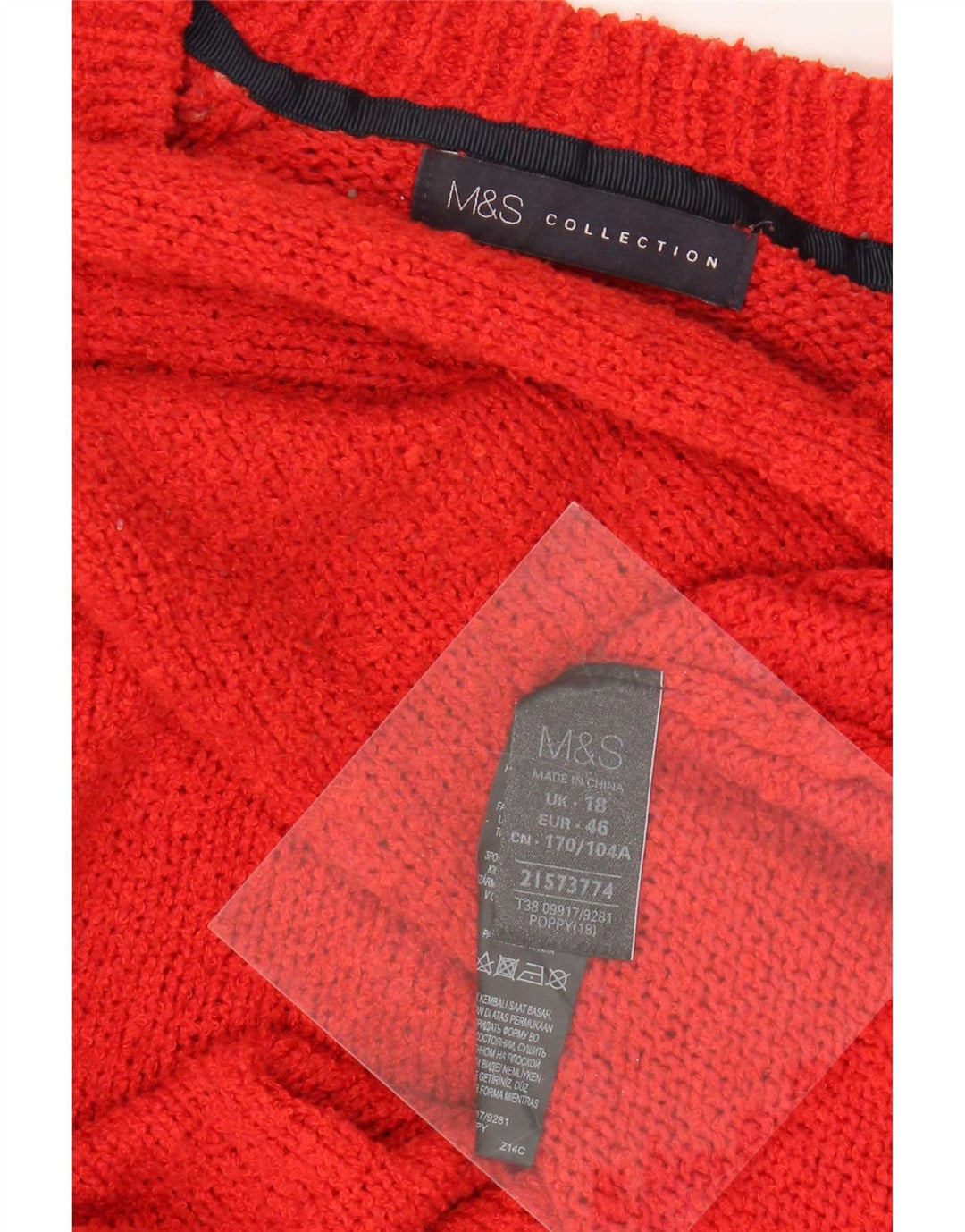 Marks & Spencer Dame sweater med rund hals DK 18 XL Rød polyester