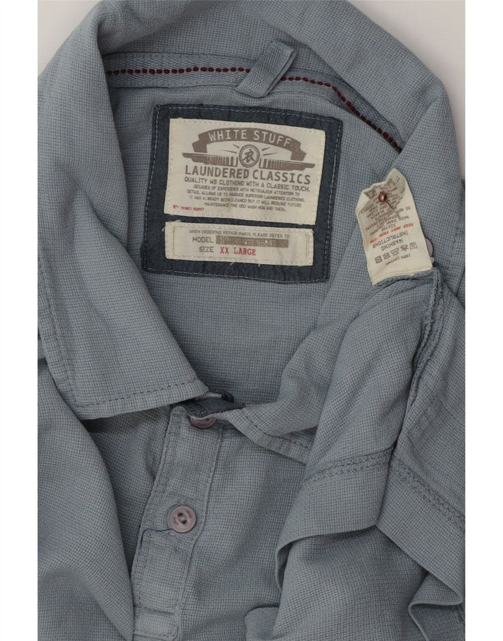 HVIDE TING Herre poloshirt 2XL Blå Bomuld