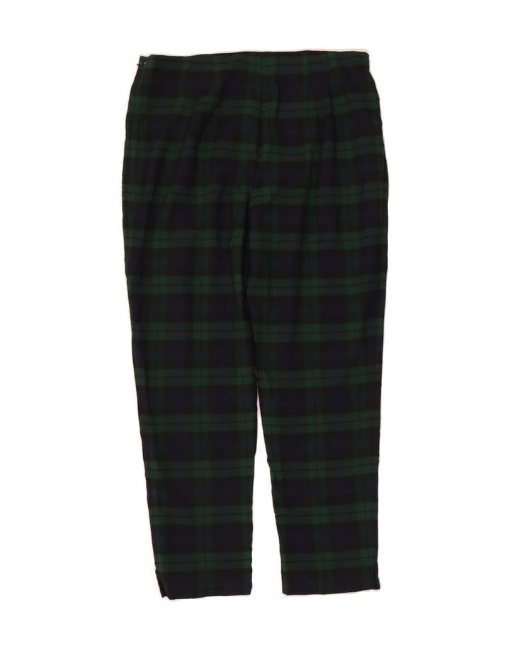 CHAPS Womens Slim Casual Trousers US 12 Large W32 L26 Navy Blue Check Vintage Chaps and Second-Hand Chaps from Messina Hembry 