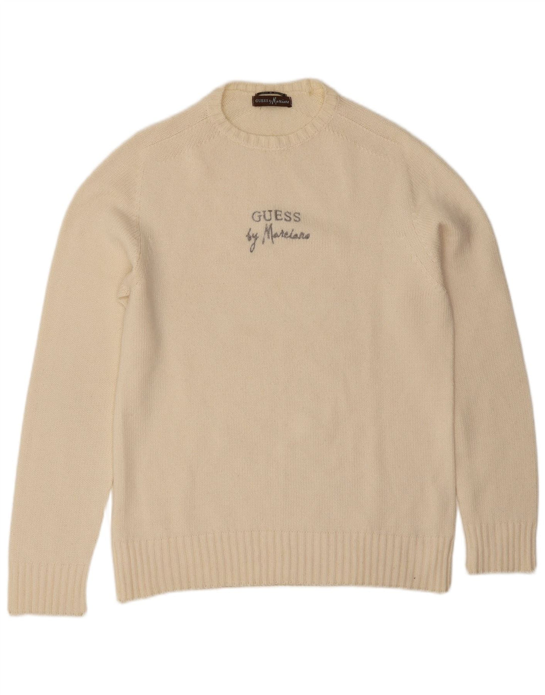 Guess By Marciano Herre sweater med rund hals, Medium Off White