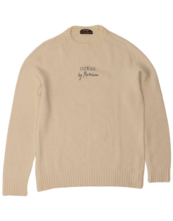 Guess By Marciano Herre sweater med rund hals, Medium Off White