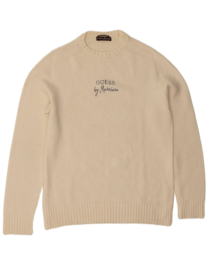 Guess By Marciano Herre sweater med rund hals, Medium Off White