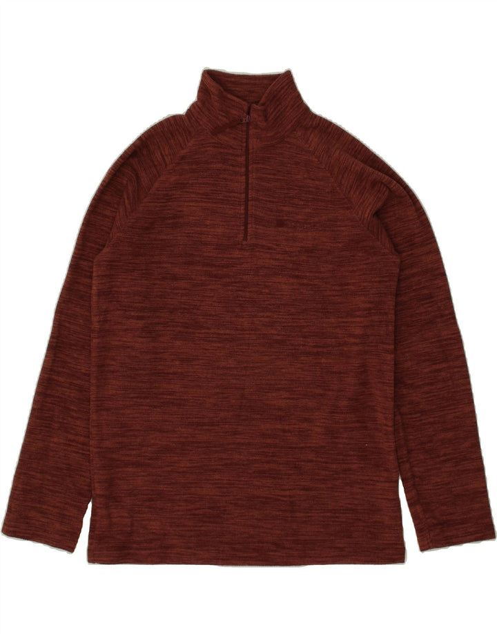 MOUNTAIN WAREHOUSE Mens Zip Neck Fleece Jumper XS Brown Flecked Polyester Vintage Mountain Warehouse and Second-Hand Mountain Warehouse from Messina Hembry 