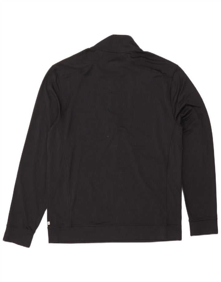 CALVIN KLEIN Herre Golf Grafisk Zip Neck Pullover Træningsdragt Top Stor Sort