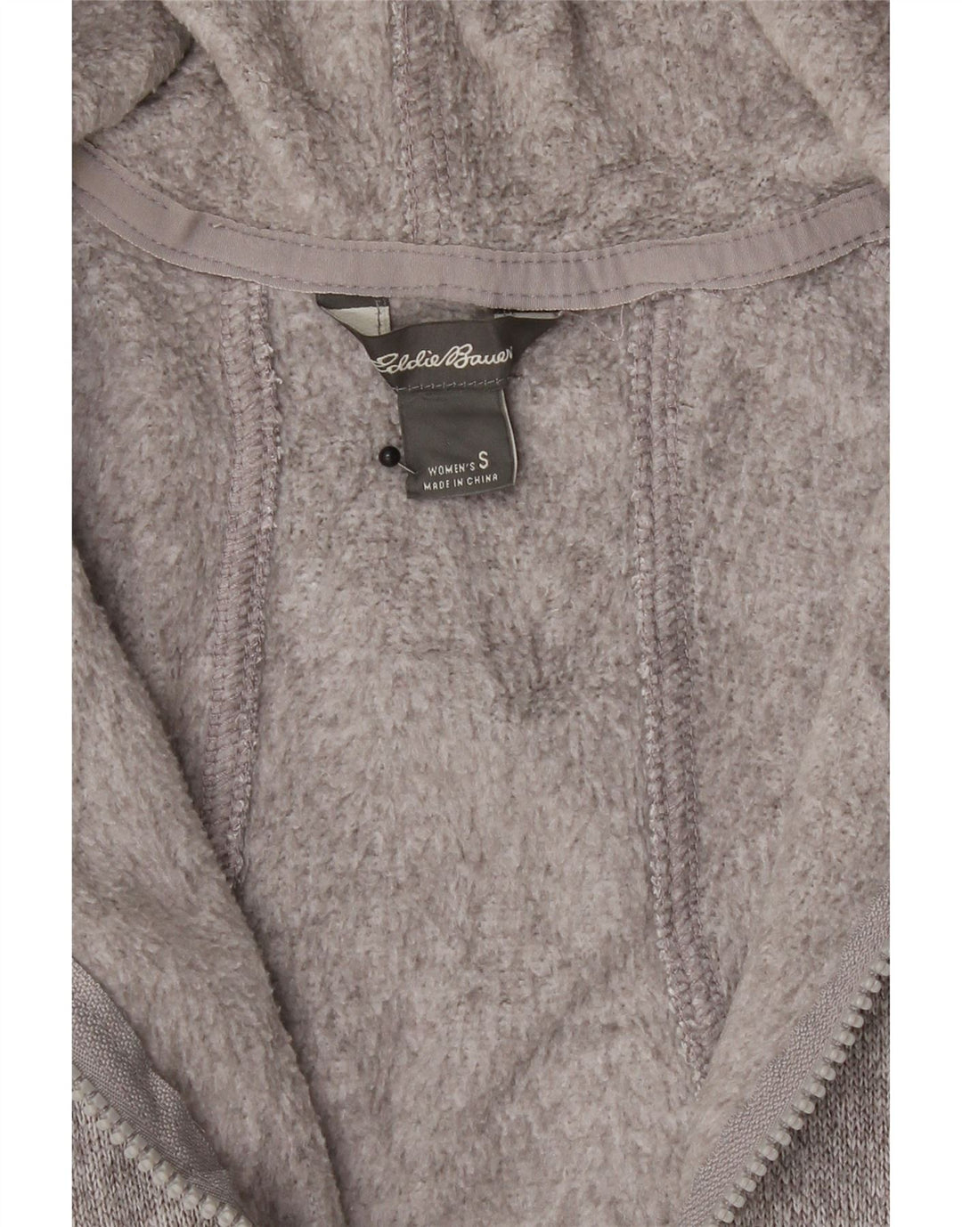 EDDIE BAUER Womens Zip Hoodie Sweater UK 10 Small Grey Polyester Vintage Eddie Bauer and Second-Hand Eddie Bauer from Messina Hembry 