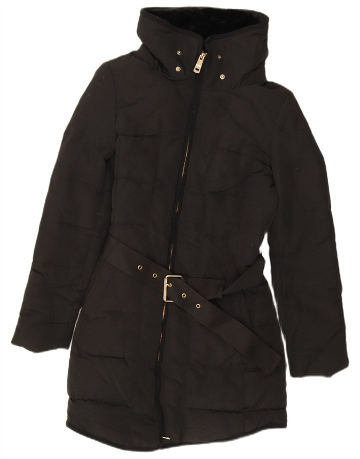 Zara Womens Polstret Frakke UK 12 Medium Black