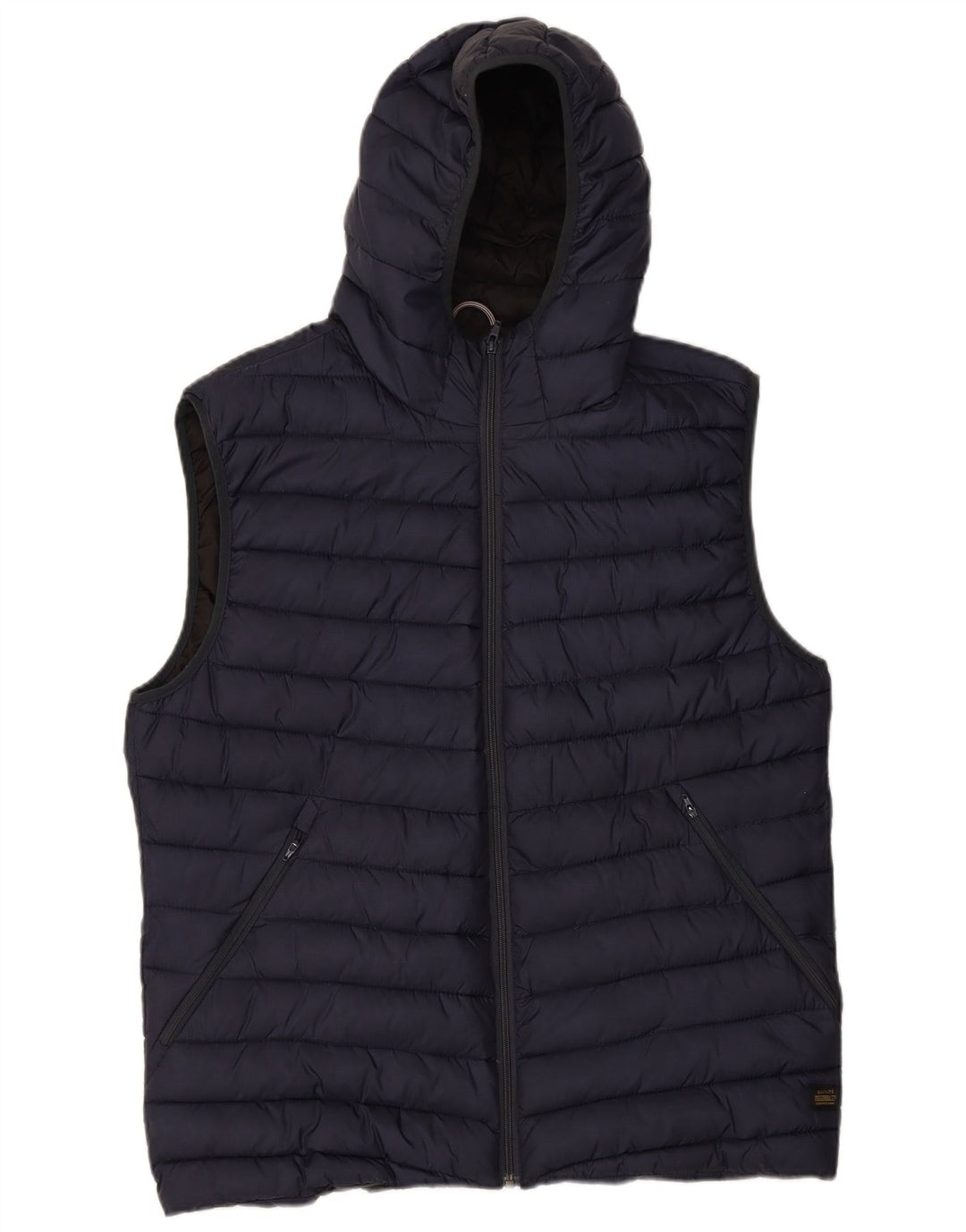 SCOTCH & SODA Dame hætte polstret Gilet UK 20 2XL Navy Blue
