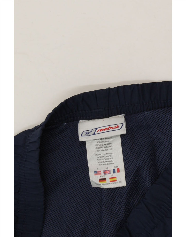 REEBOK Womens Tracksuit Trousers UK 10 Small Navy Blue Colourblock Vintage Reebok and Second-Hand Reebok from Messina Hembry 