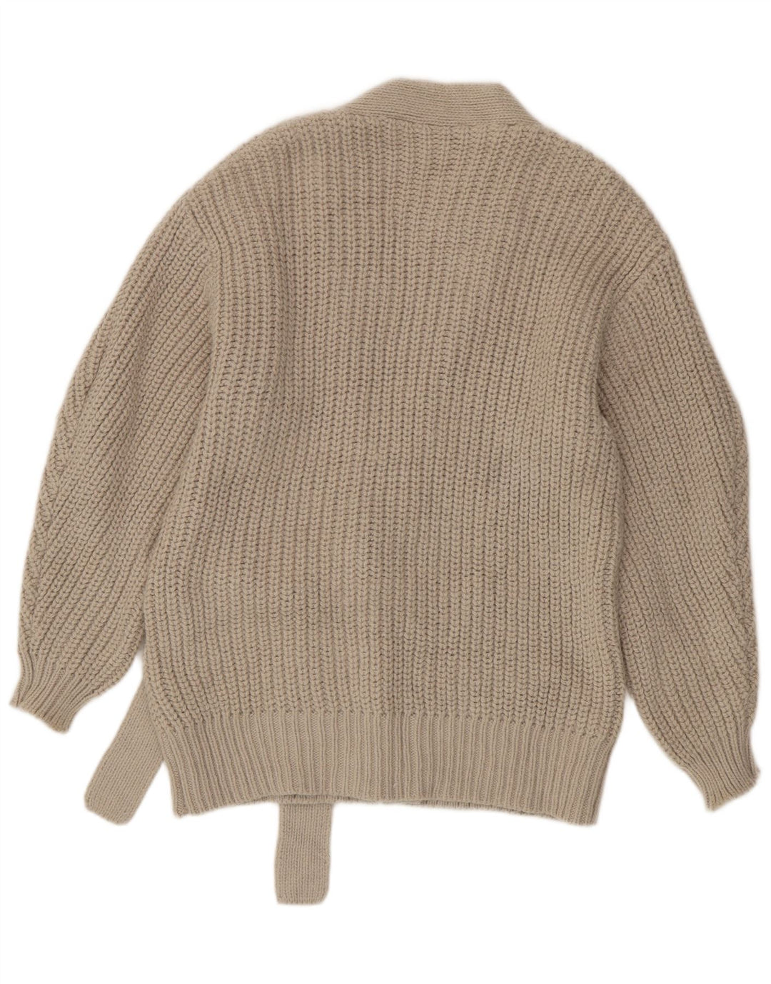 Zara Dame Oversized Cardigan Sweater UK 10 Lille Beige Akryl