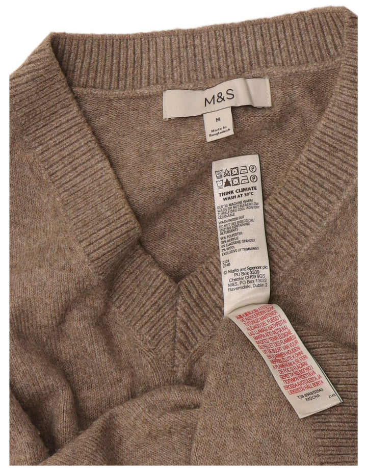 Marks & Spencer Herre V-hals sweater Medium Beige Polyester
