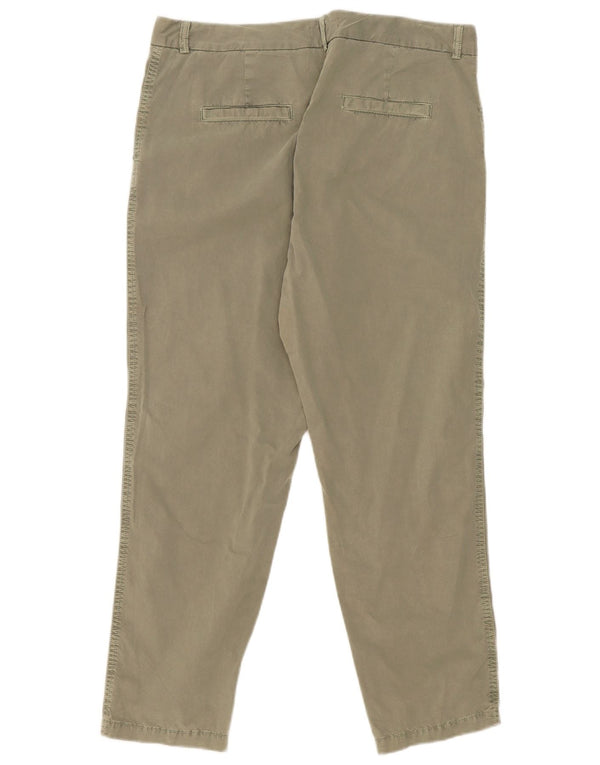 Marks & Spencer Dame Slim Chino Bukser UK 16 Large W38 L28 Khaki Bomuld