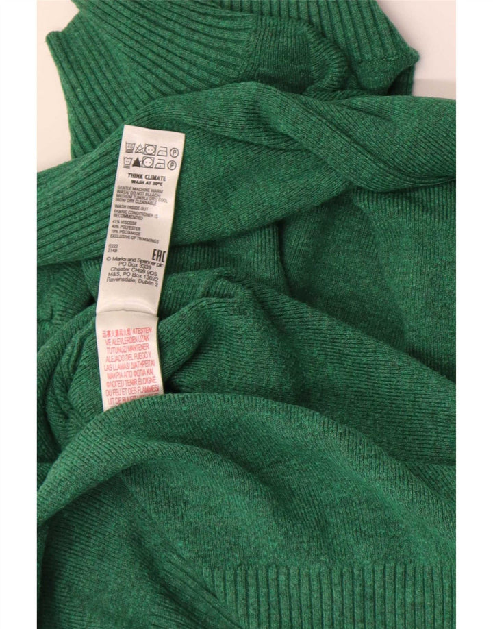 Marks & Spencer Dame Turtle Neck Jumper Sweater UK 14 Medium Green