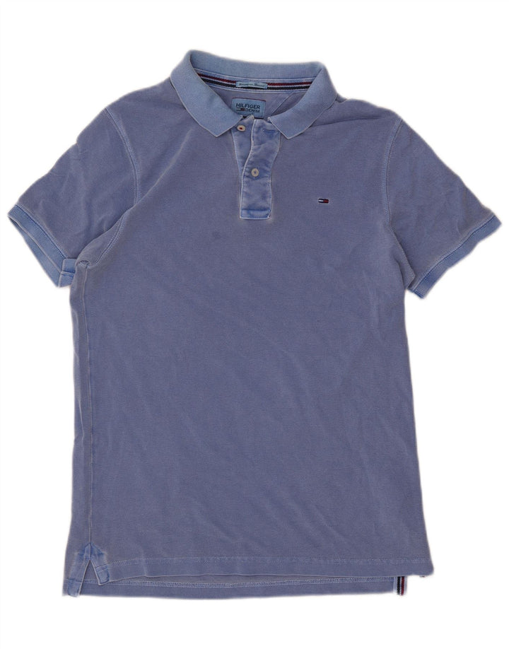 Tommy Hilfiger Herre poloshirt Medium Blue Bomuld
