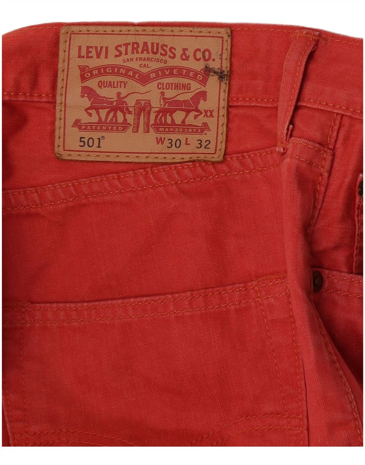 Levi's Herre 501 lige jeans W30 L29 rød bomuld