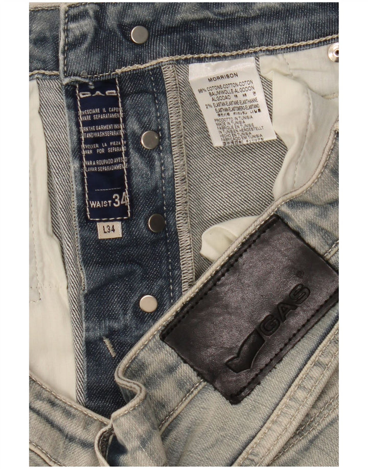 Gas Herre Morrison Slim Jeans W34 L34 Blå Bomuld