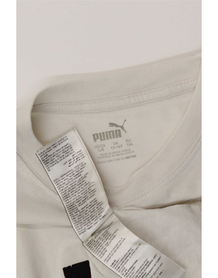 Puma drenge grafisk t-shirt top 13-14 år hvid bomuld