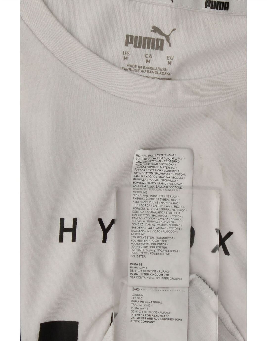 Puma Herre grafisk T-shirt Top Medium Hvid Bomuld
