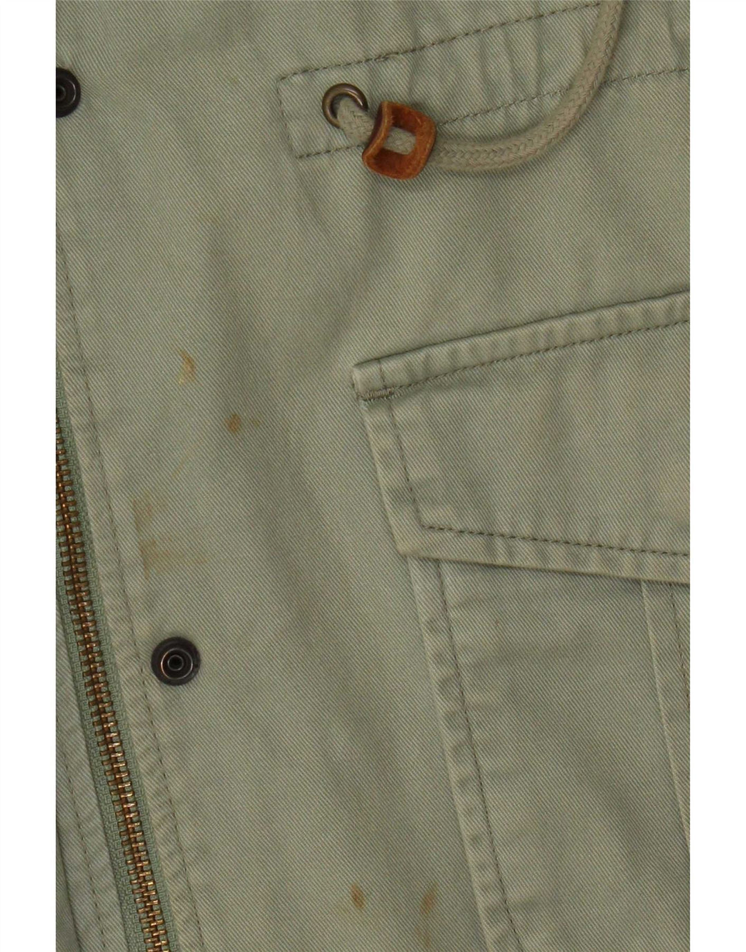 Levi's Dame Hooded Utility Jacket UK 10 Small Green Cotton