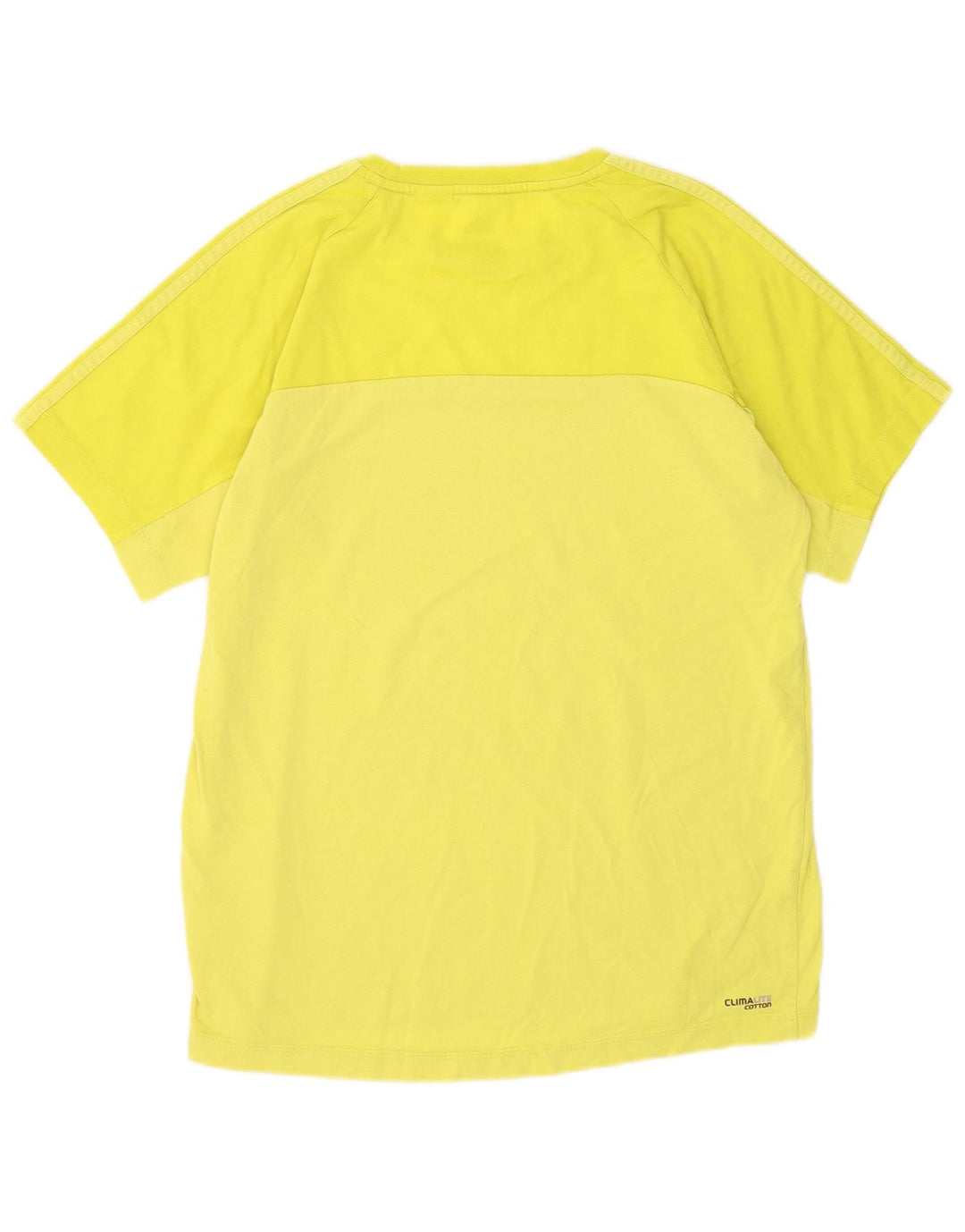 Adidas Herre Climalite T-Shirt Top Medium Gul Bomuld