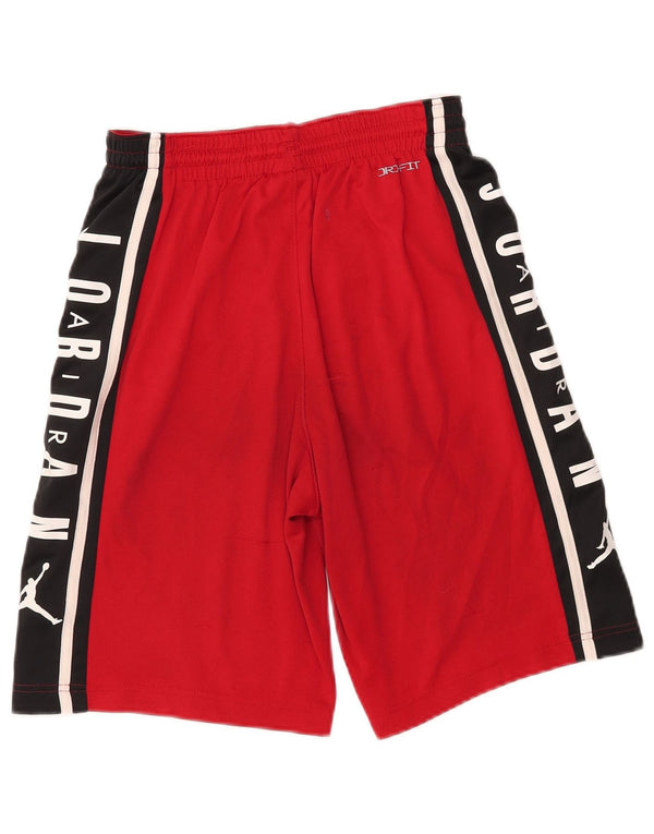 JORDAN drenge Dri Fit grafiske sportsshorts 13-14 år XL rød farveblok