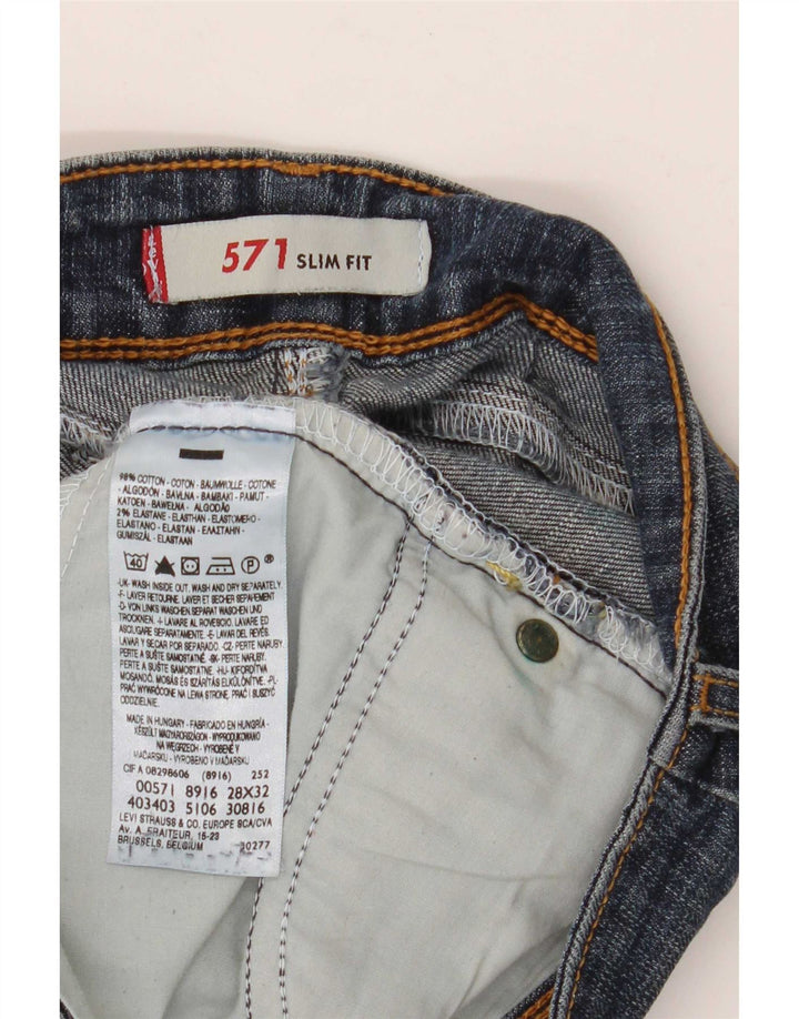 Levi's Dame 571 Slim Jeans W28 L32 Blå Bomuld