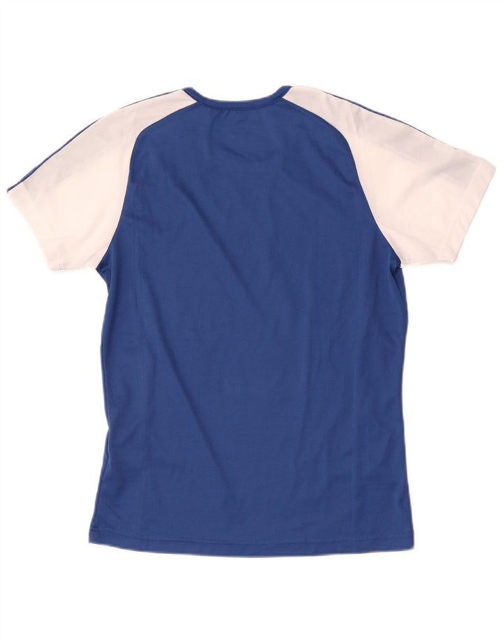 Champion Dame T-Shirt Top UK 12 Medium Blue Colourblock Polyester