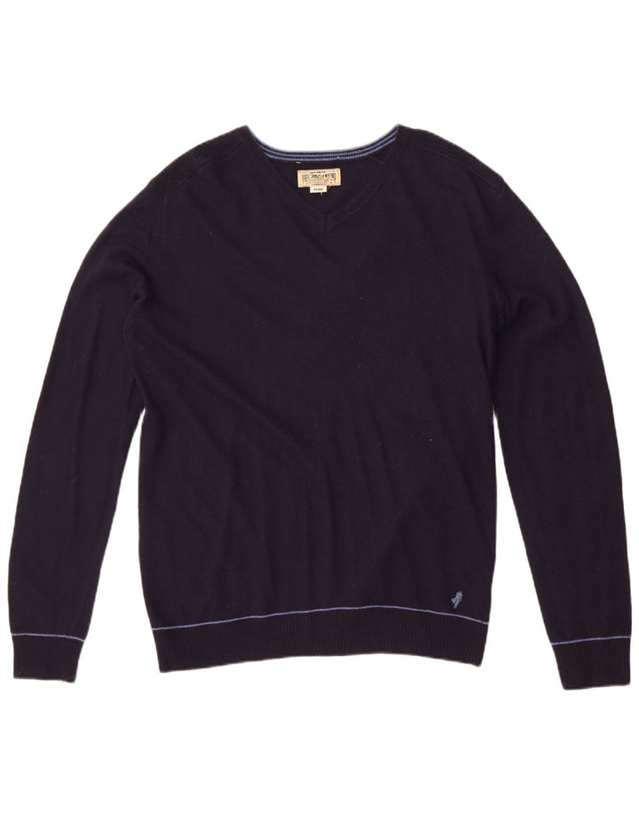 Marlboro Classics Herre V-hals sweater 2XL marineblå polyamid
