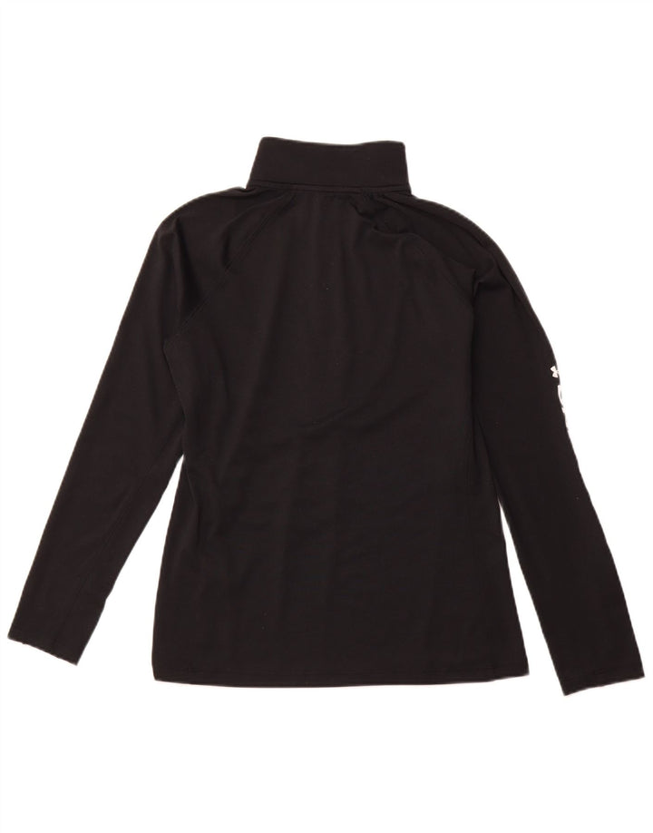 UNDER ARMOR Dame lynlåshals grafisk top langærmet UK 14 Medium Sort