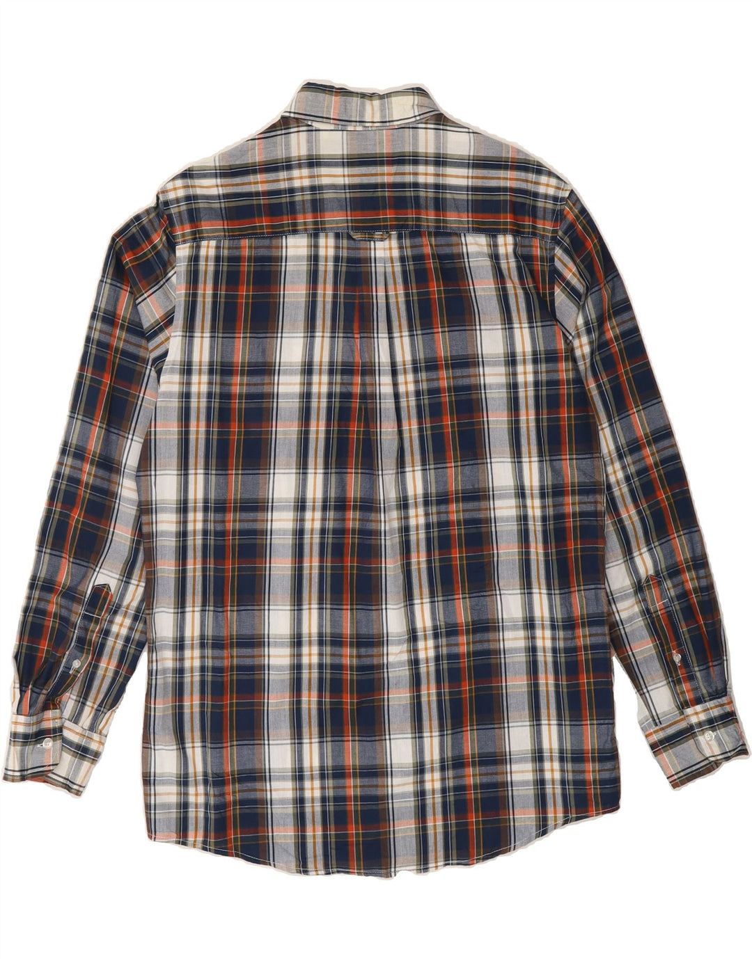 CHAPS Mens Shirt Medium Navy Blue Check Cotton Vintage Chaps and Second-Hand Chaps from Messina Hembry 