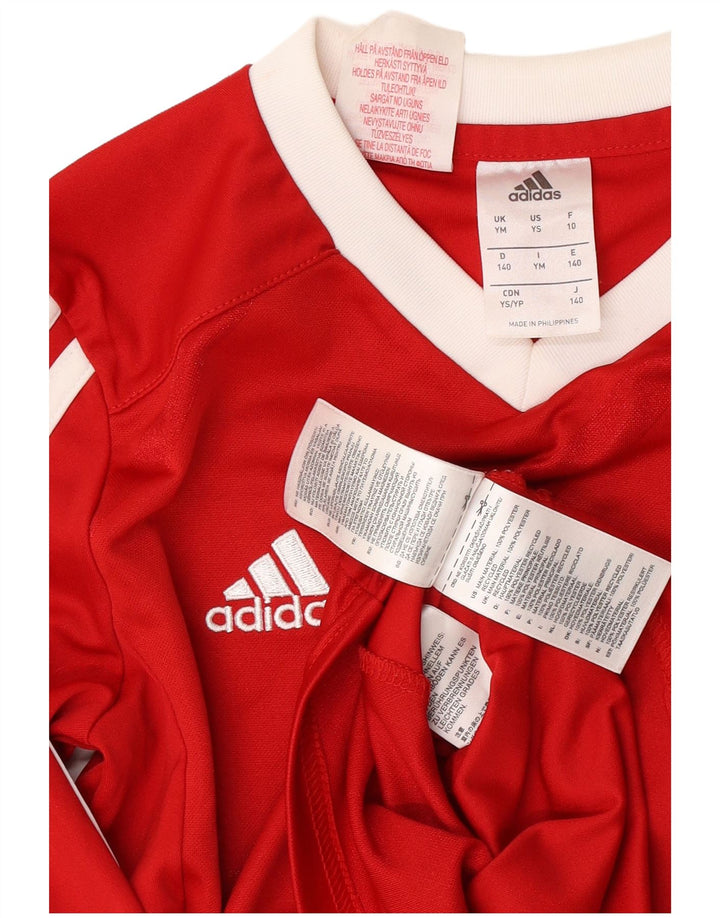 Adidas Boys Climalite Top Langærmet 9-10 År Medium Rød Polyester