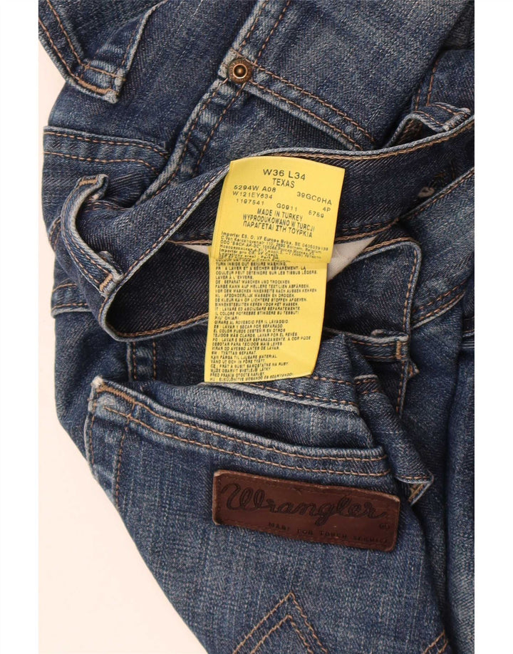 Wrangler Herre Texas Straight Jeans W36 L34 Blå Bomuld