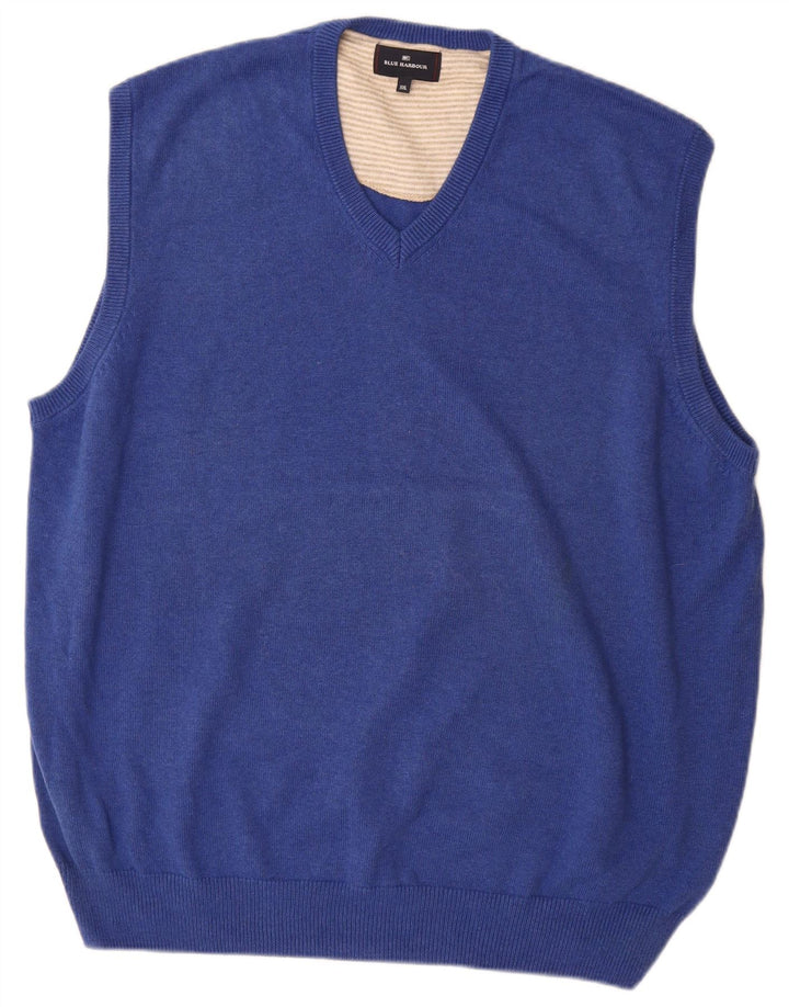 Marks & Spencer Herre Blue Harbor Vest Tank Top 2XL Blå Bomuld