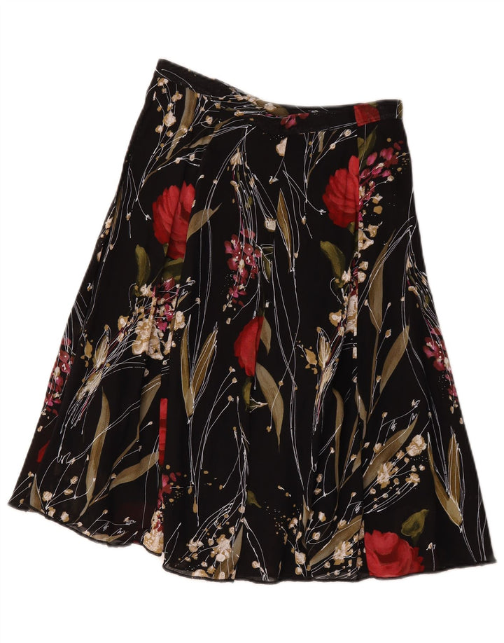 Vintage A-Line nederdel til kvinder W26 Small Black Floral