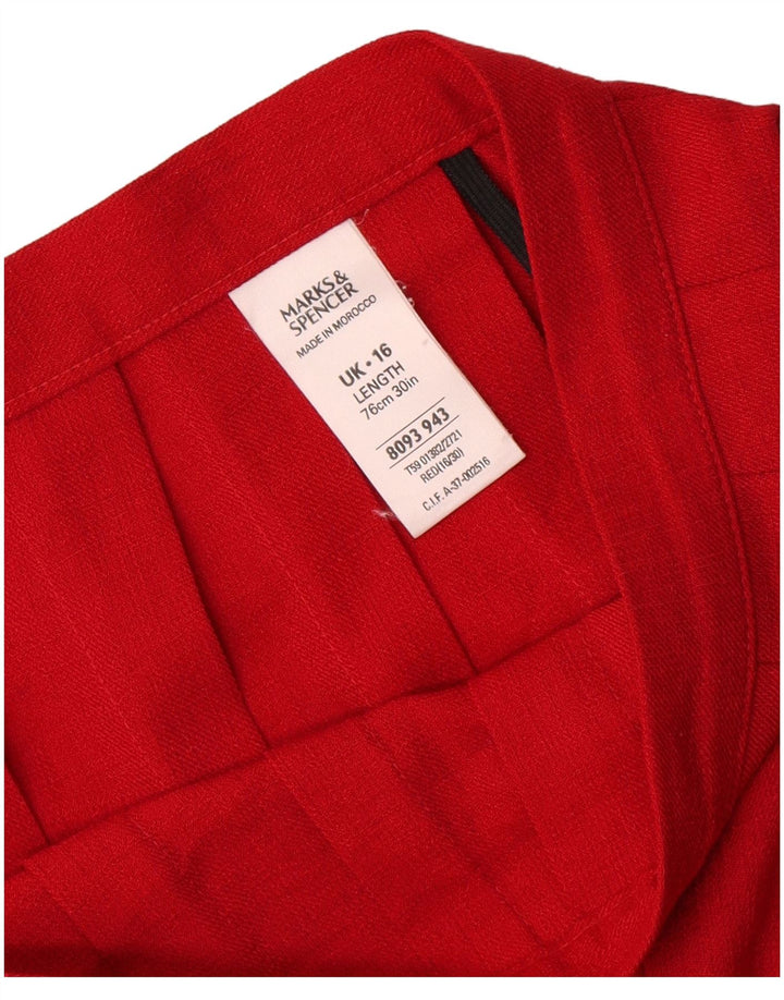 Marks & Spencer Womens Knife Plisseret nederdel UK 16 Large W32 Red Polyester